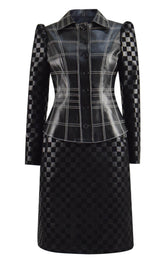 Cruella de Vil Cruella 2021 Costumes Outfits Emma Stone Leather Jacket Skirt Suit
